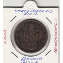 1852 PIO IX 1 Baiocco Rame Zecca Bologna 